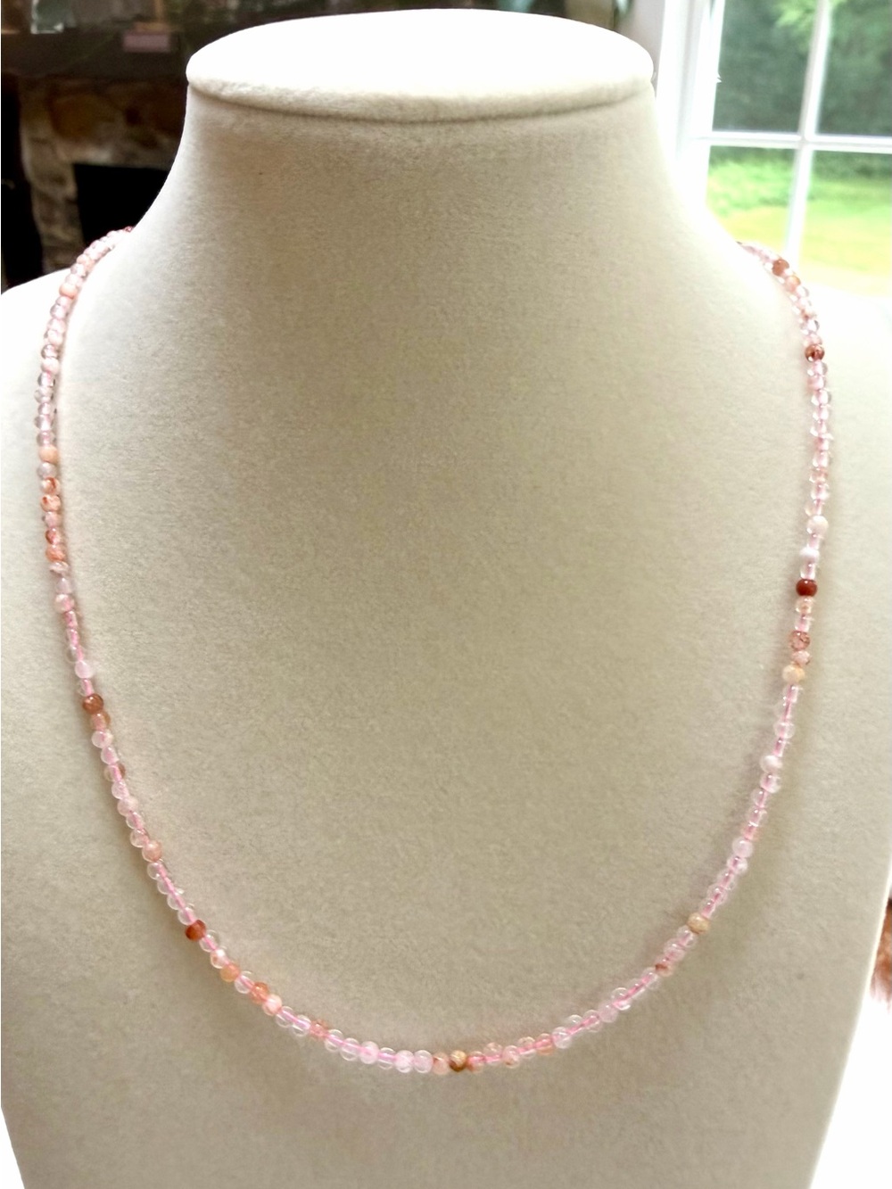Snow Phantom Quartz Round Necklace